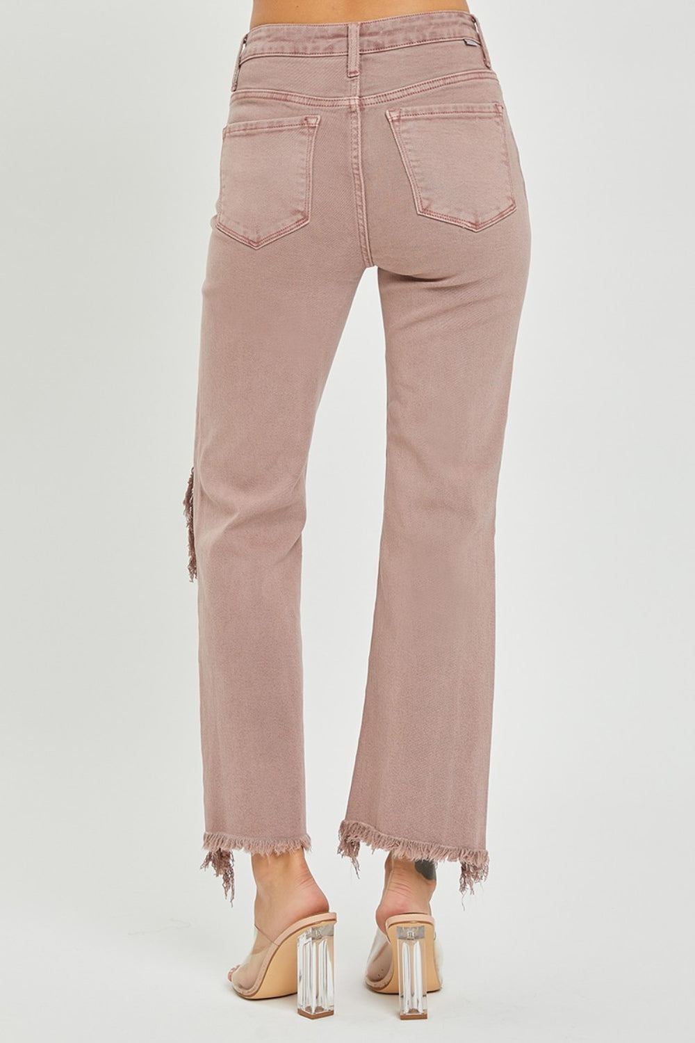 Savannah Destroyed Ankle Denim by Risen in Mauve