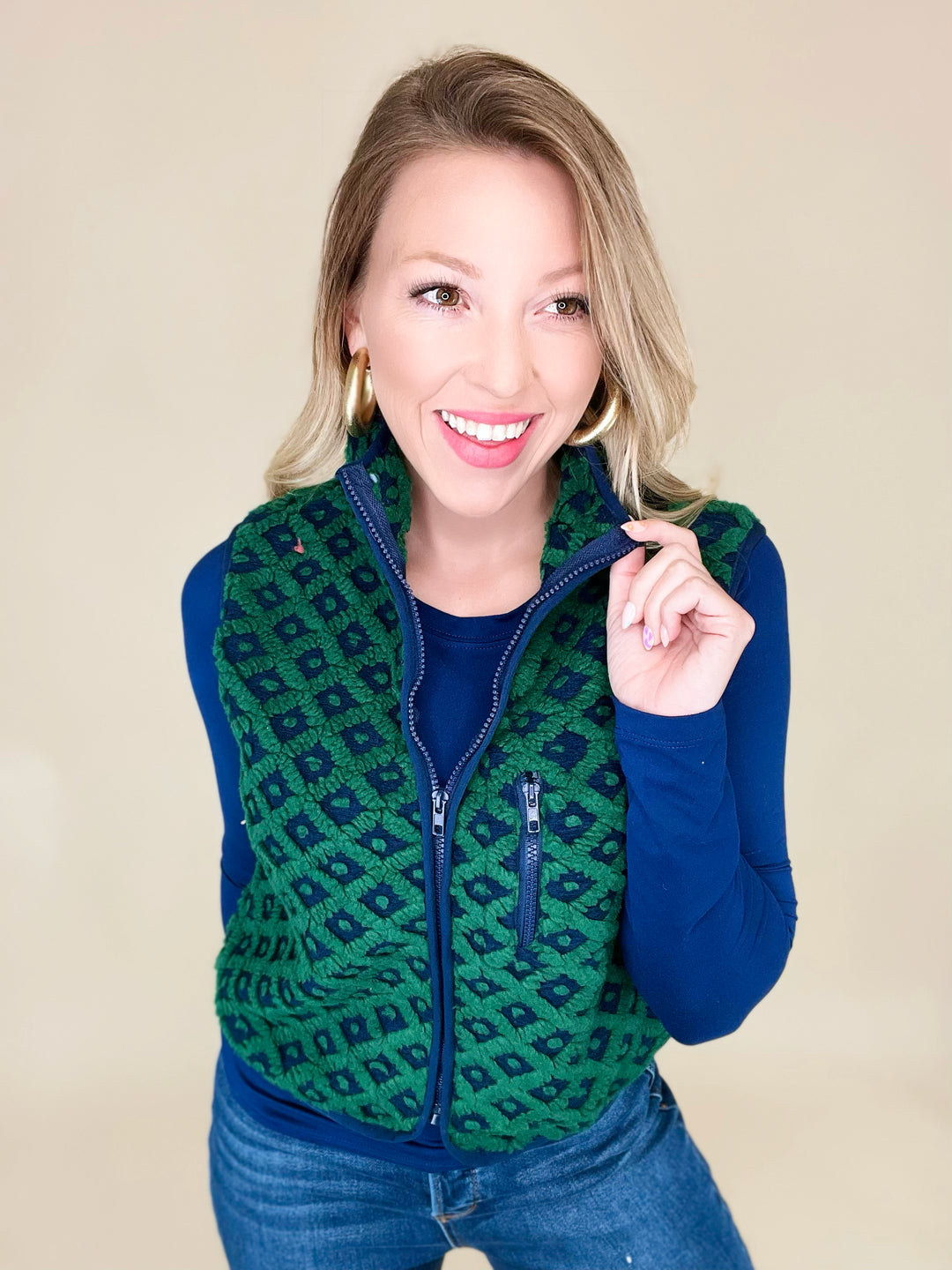 Pretty in Print Fleece Vest