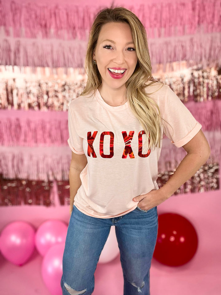 XOXO Shimmer Graphic Tee