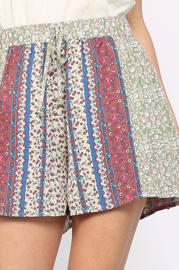 Go With The Flow Mixed Floral Shorts