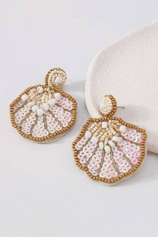 Sequin Scallop Earrings