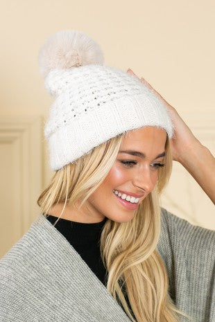 Cozy Chic Pom Beanie Hat