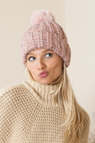 Cozy Chic Pom Beanie Hat