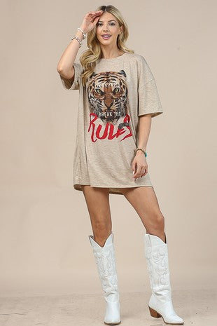 Break the Rules Tiger T-shirt Dress