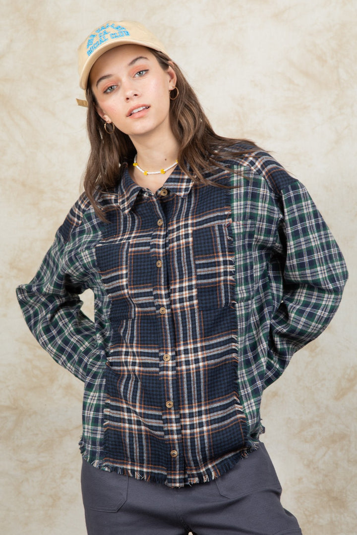 Heartache Tonight Plaid Flannel Long Sleeve Top