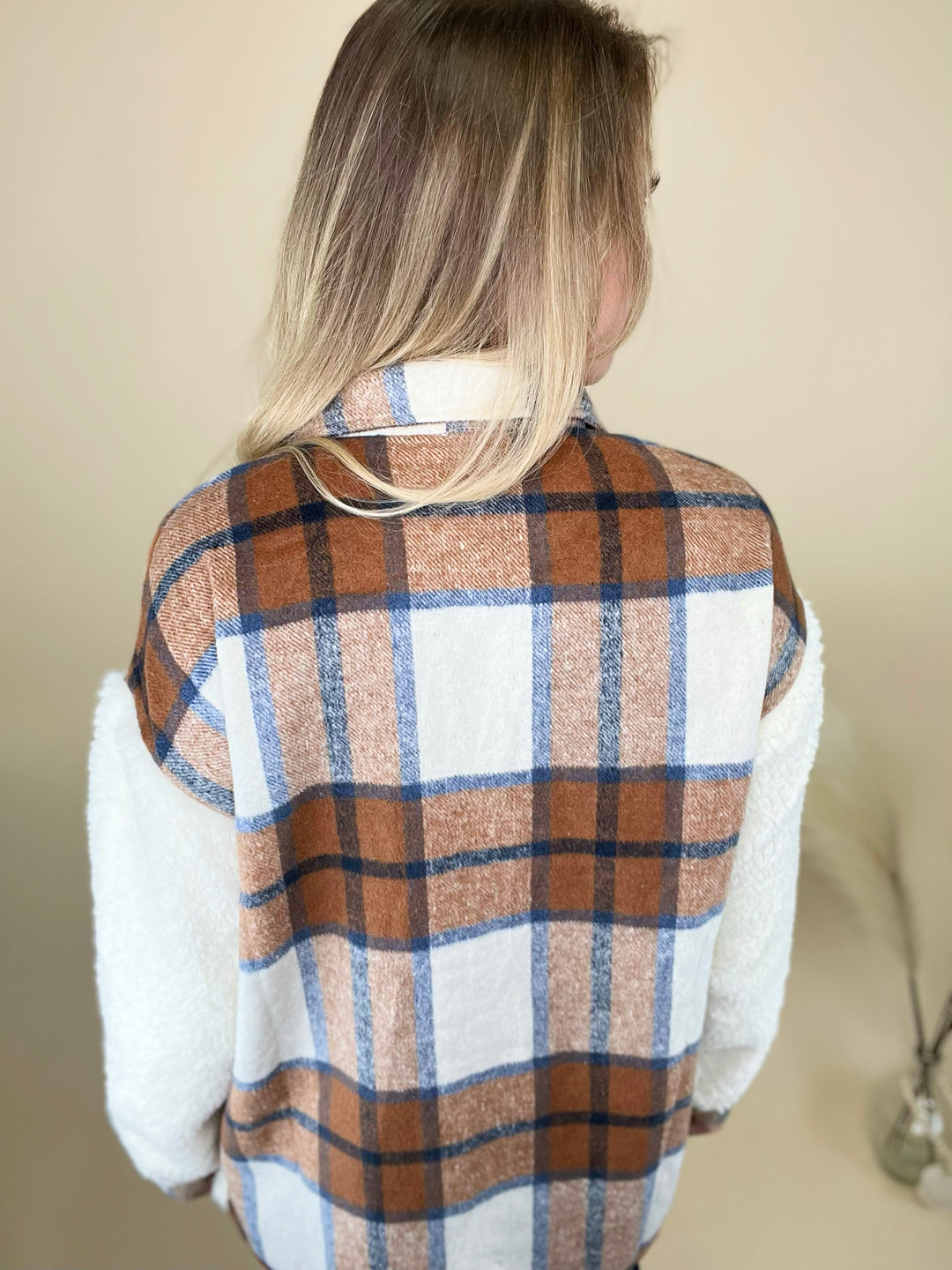 Pretty in Plaid Sherpa Contrast Jacket