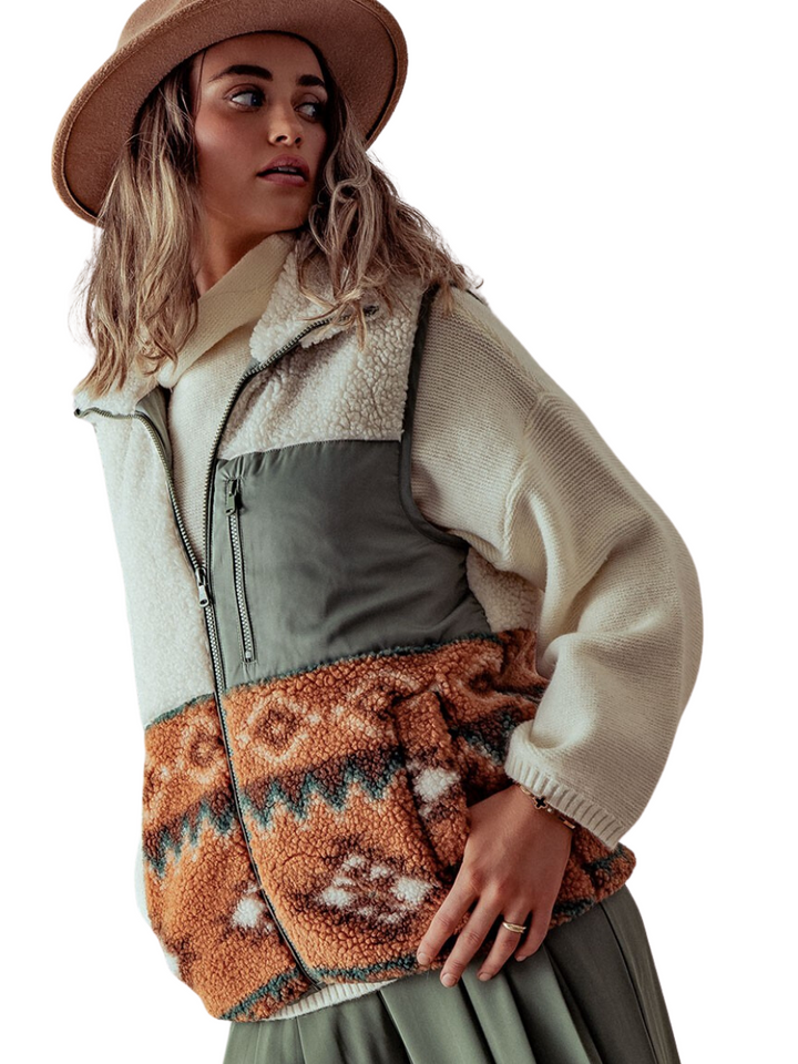 Take the Trip Aztec Sherpa Vest