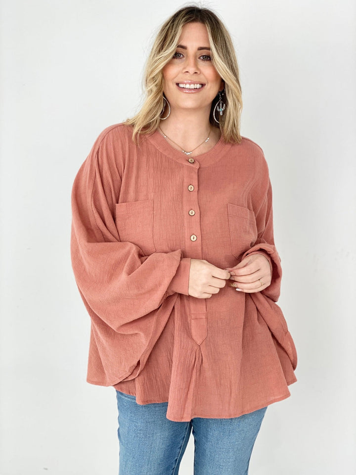 Flaunt It Linen Oversized Top