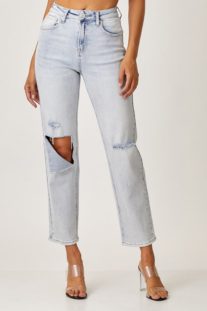 Vintage Girl High Rise Distressed Relaxed Jeans by Risen