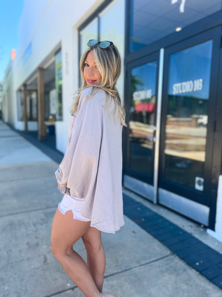 Flaunt It Linen Oversized Top