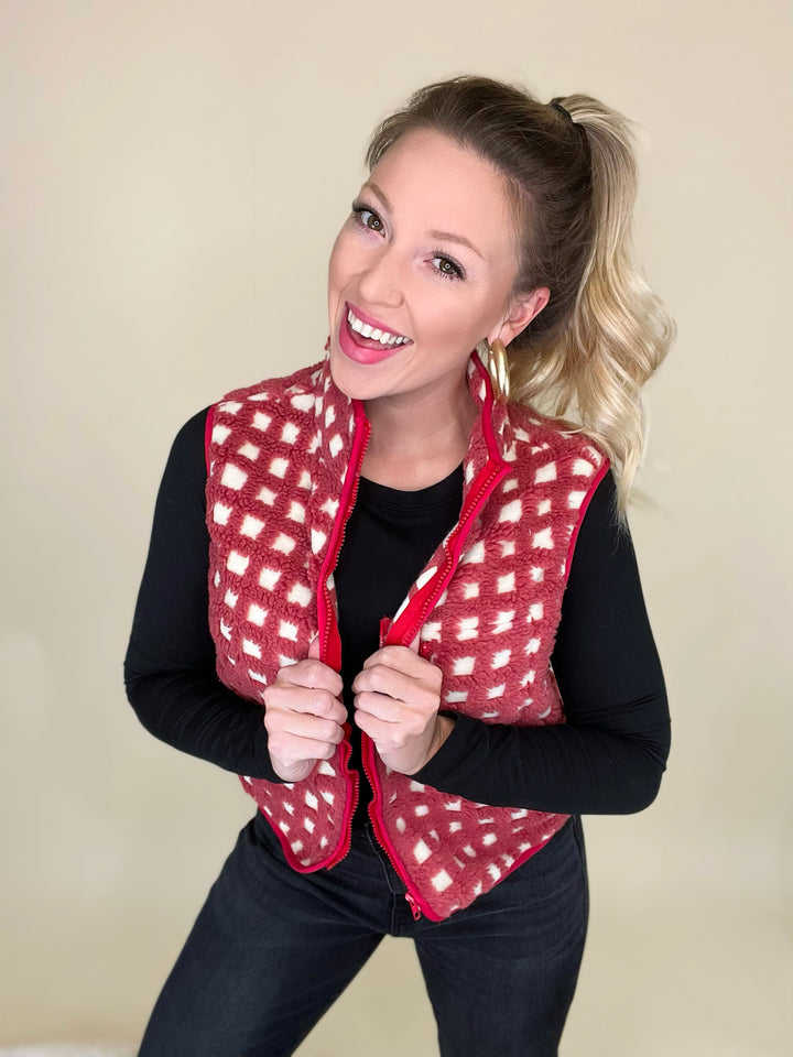 Pretty in Print Fleece Vest