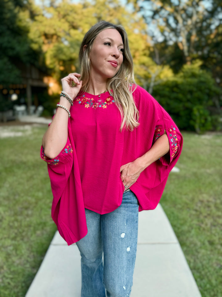 For What It's Worth Floral Poncho- 2 Colors