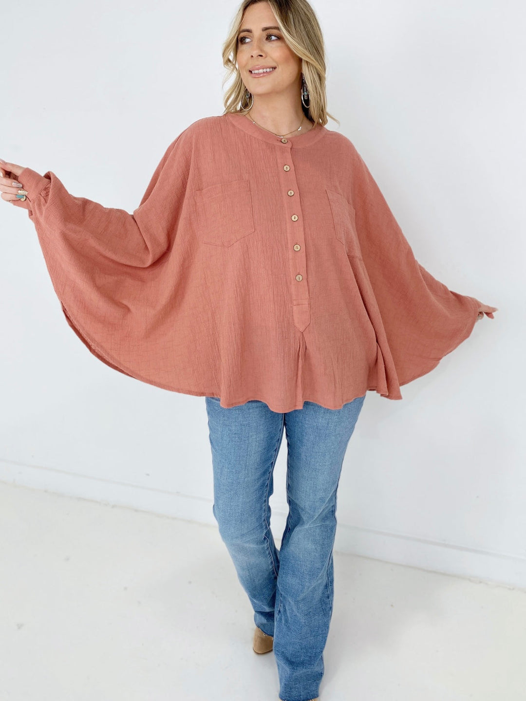 Flaunt It Linen Oversized Top