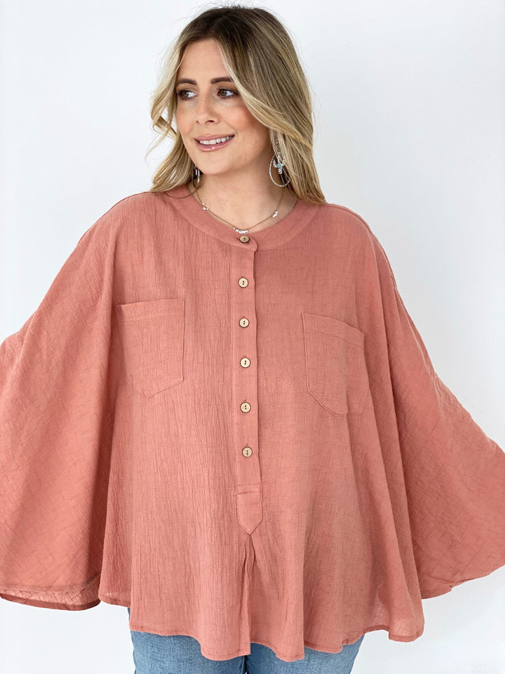 Flaunt It Linen Oversized Top