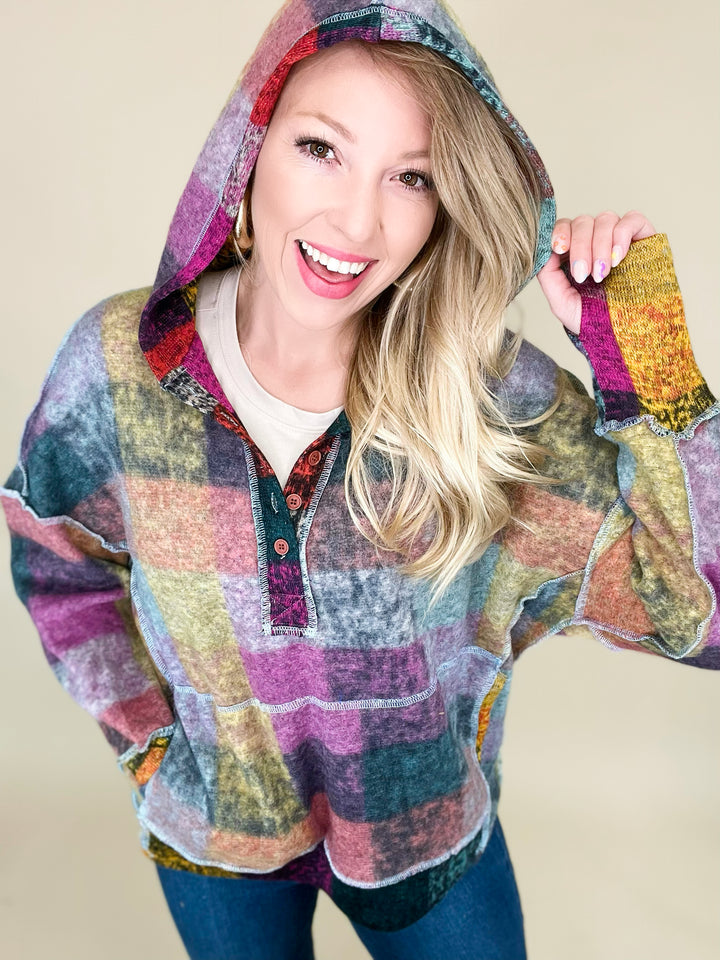 Miranda Multi Color Plaid Hoodie