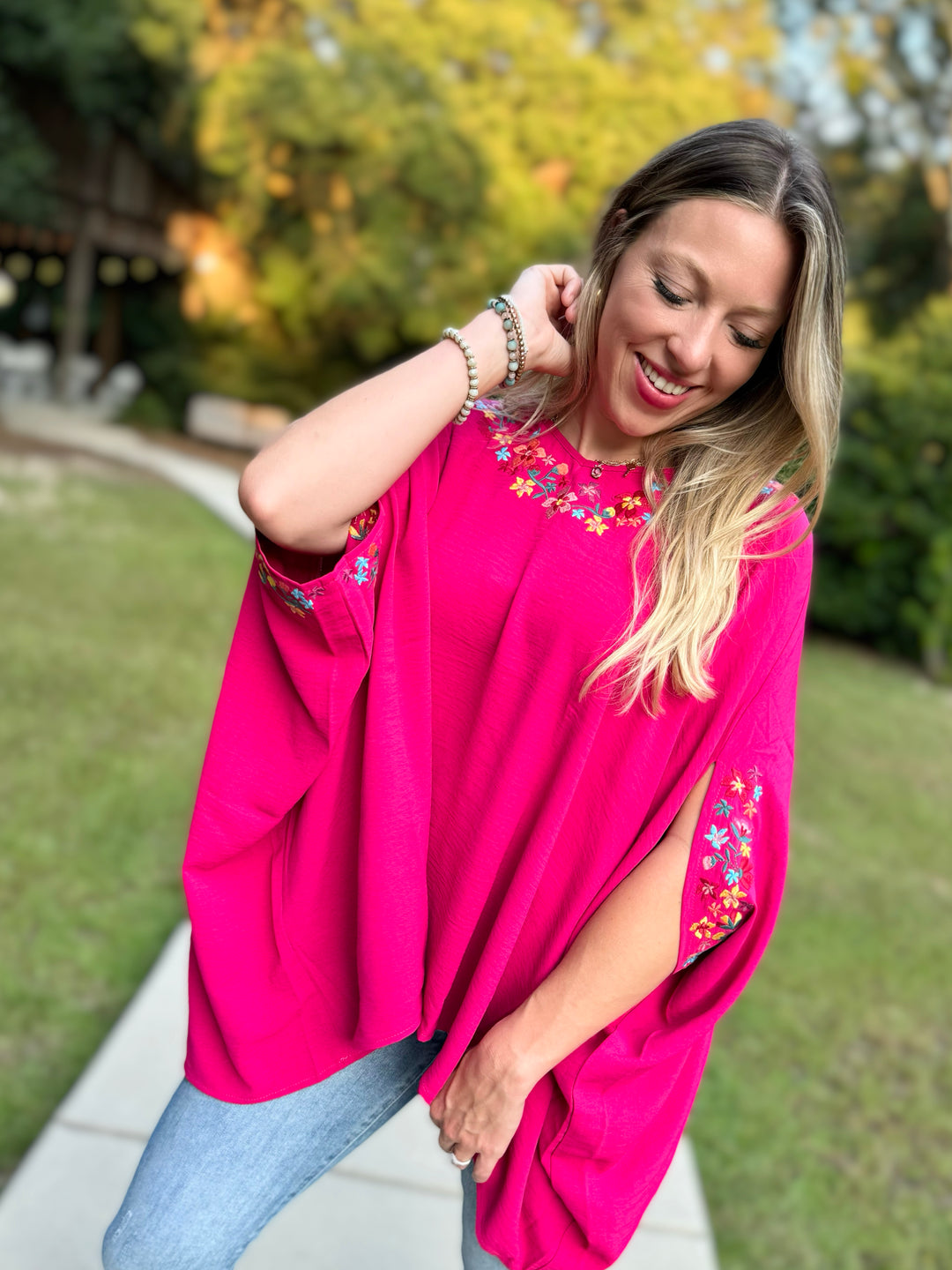 For What It's Worth Floral Poncho- 2 Colors