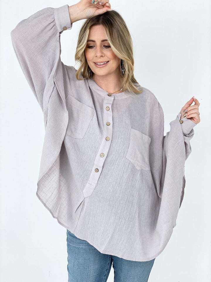 Flaunt It Linen Oversized Top