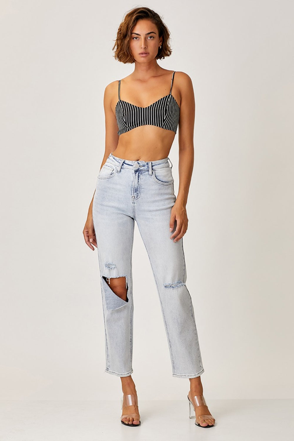 Vintage Girl High Rise Distressed Relaxed Jeans by Risen