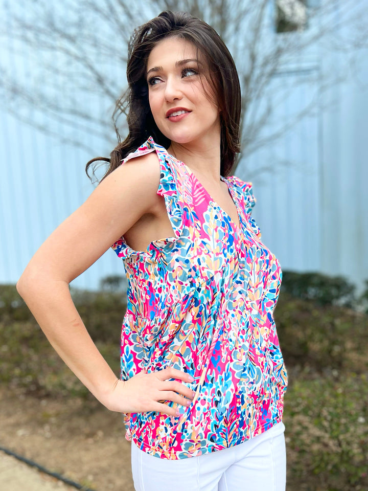 Life in Color Ruffle Tank