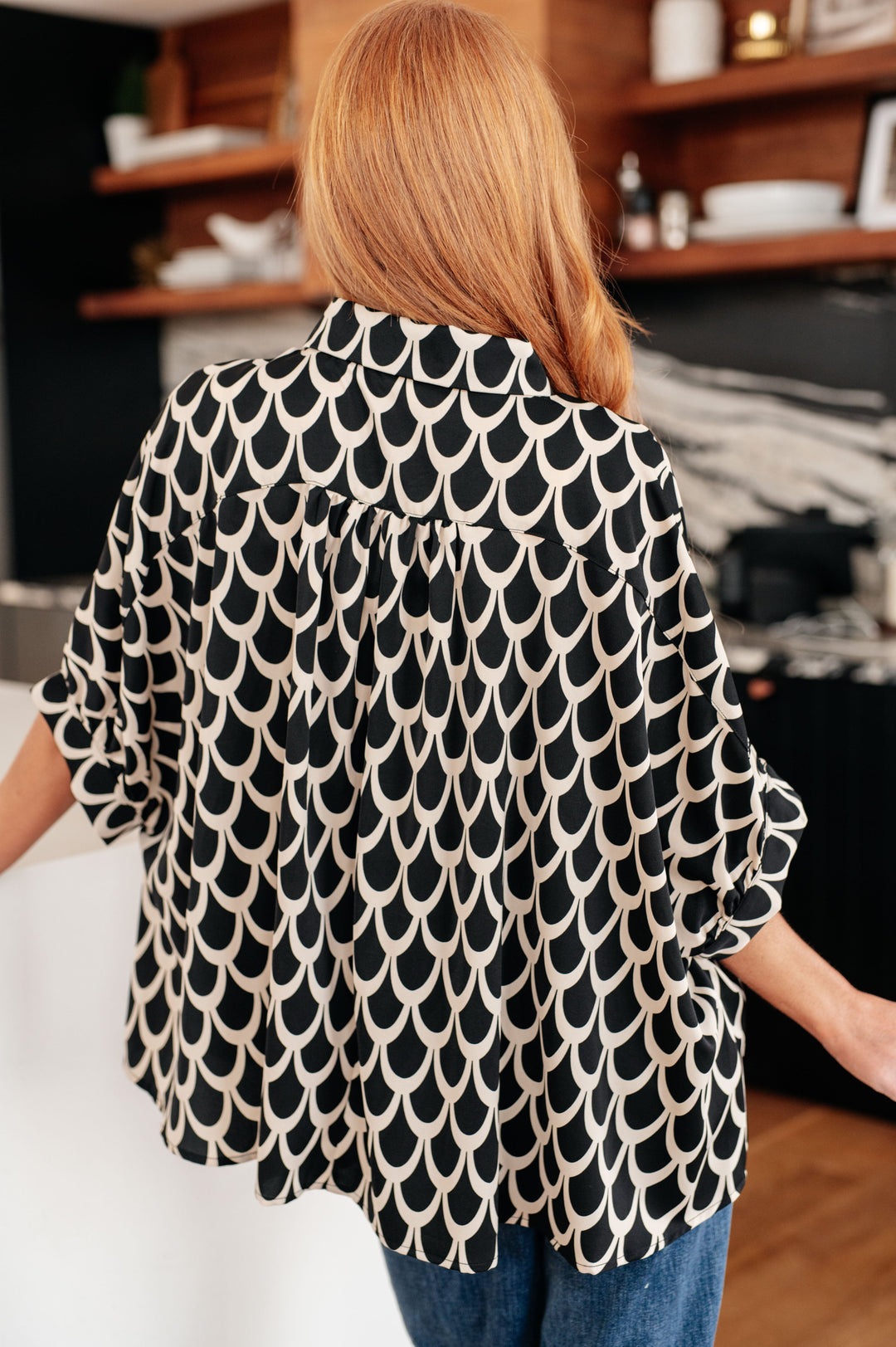 Art Deco Button Up Blouse