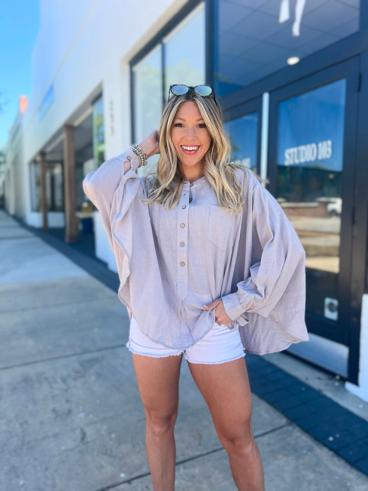 Flaunt It Linen Oversized Top