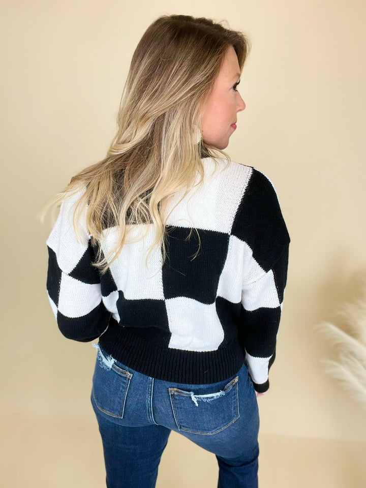 Lola Checkered Cardigan