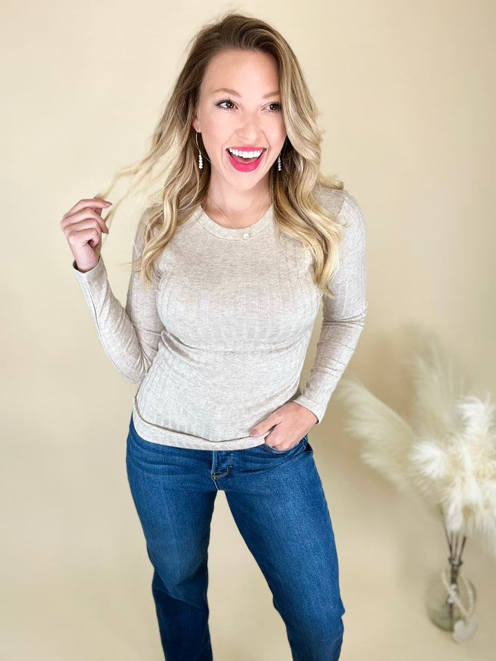 Olivia Ribbed Long Sleeve Top