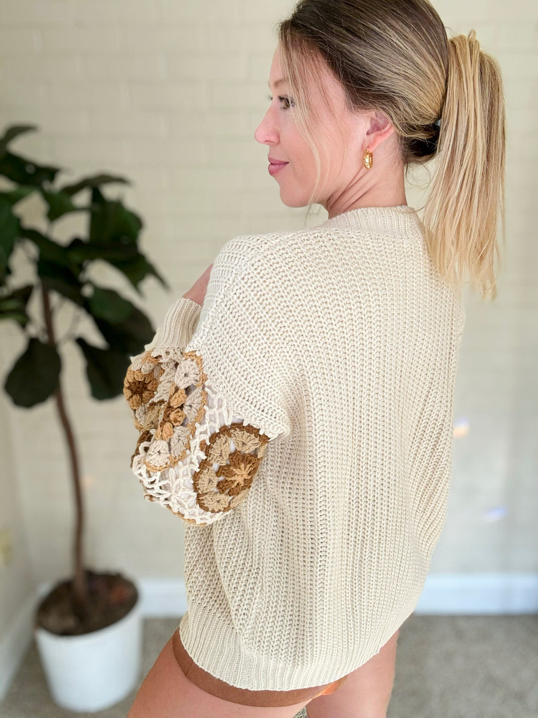 Sweet As Can Be Crochet Sleeve Cardigan