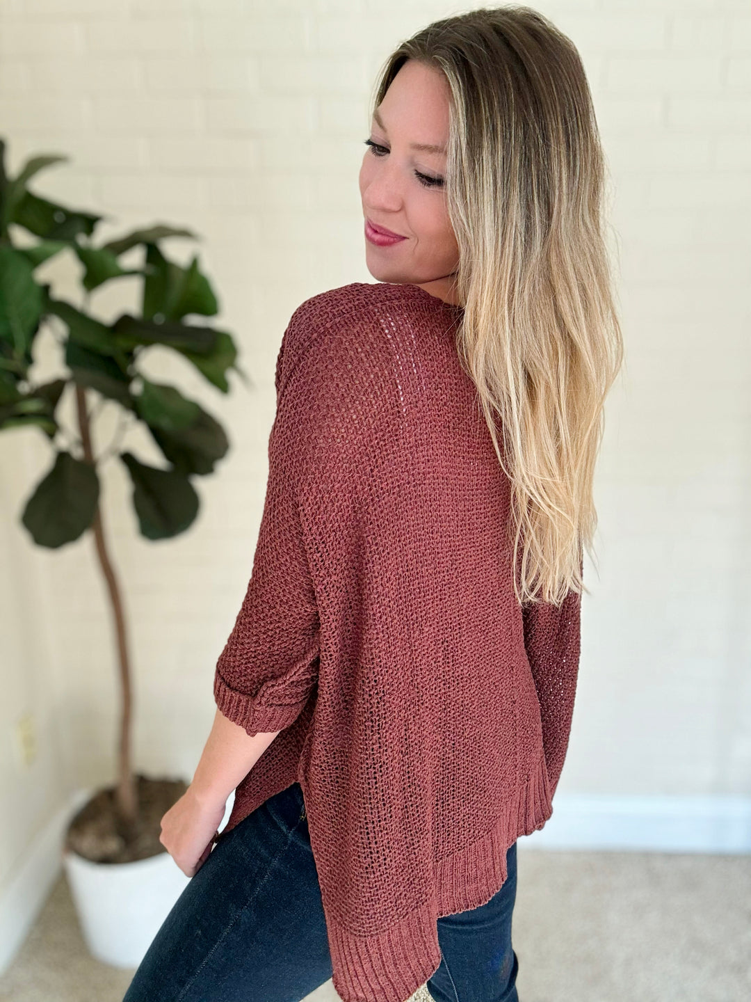 Evolution Loose Fit Sweater- Burgundy