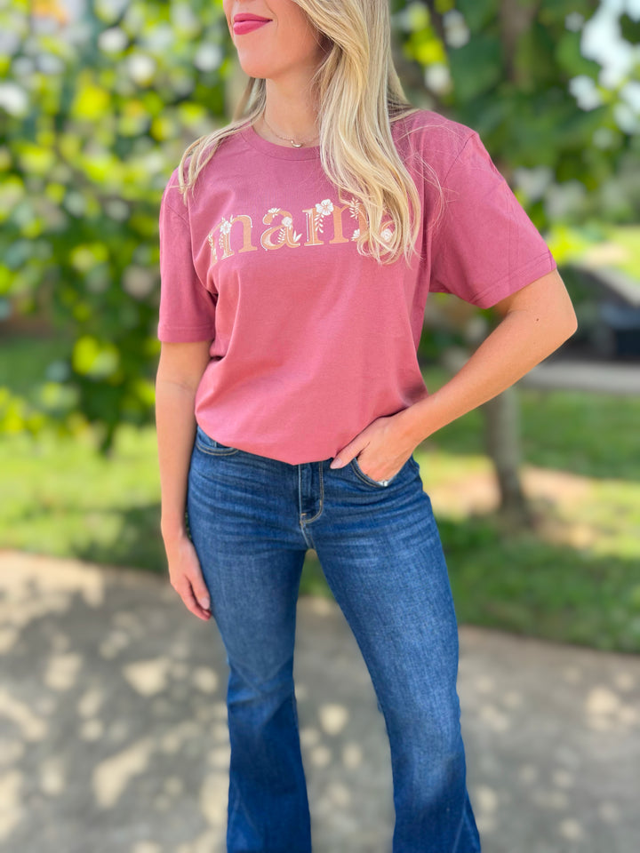 Terracotta Floral Mama Tee