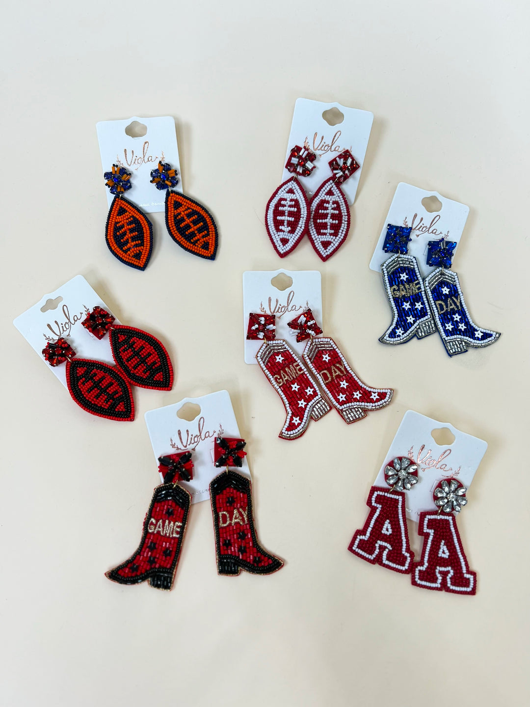 Game Day Boot Beaded Earrings