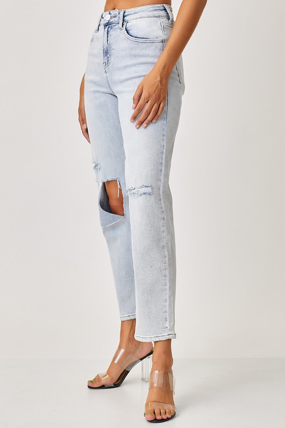 Vintage Girl High Rise Distressed Relaxed Jeans by Risen