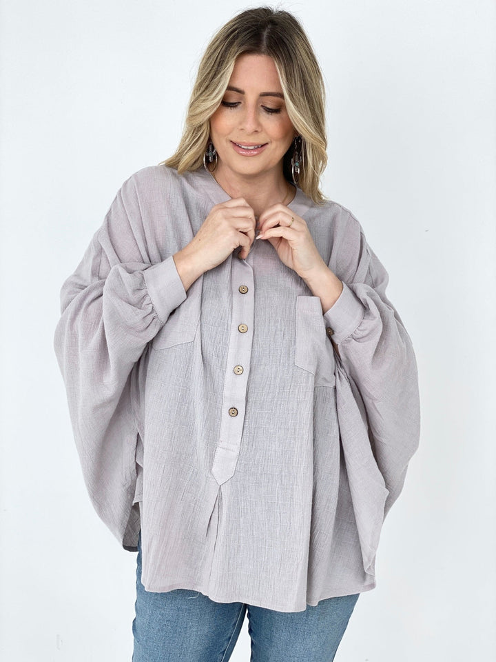 Flaunt It Linen Oversized Top