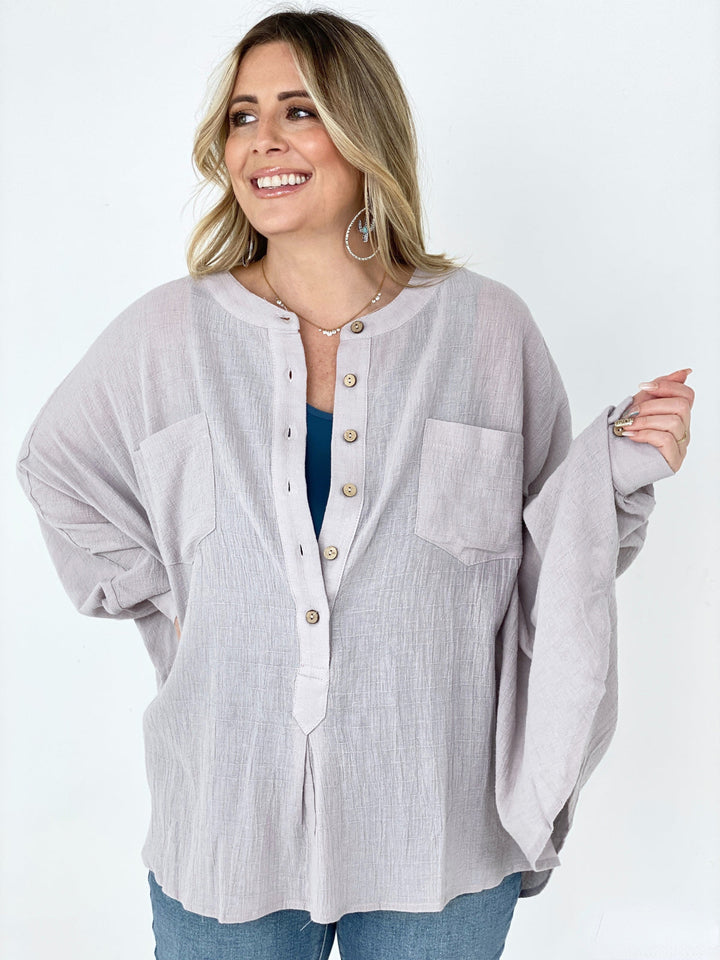 Flaunt It Linen Oversized Top