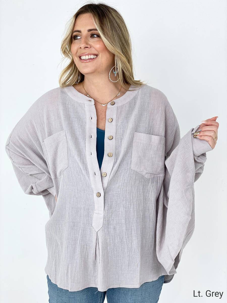 Flaunt It Linen Oversized Top