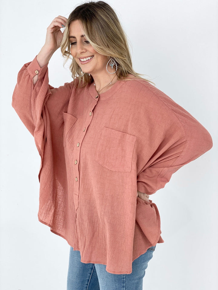 Flaunt It Linen Oversized Top