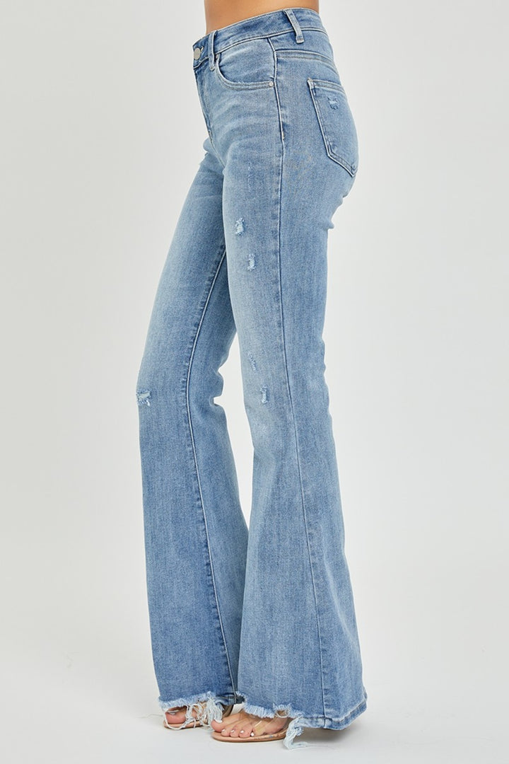 Your Best Mistake Frayed Hem Flare Jeans