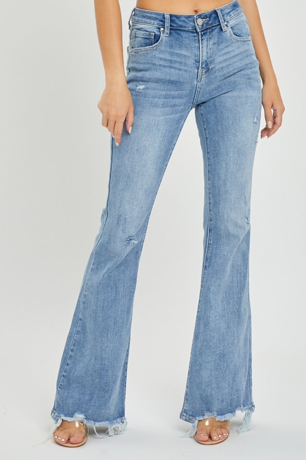 Your Best Mistake Frayed Hem Flare Jeans