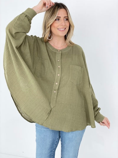 Flaunt It Linen Oversized Top