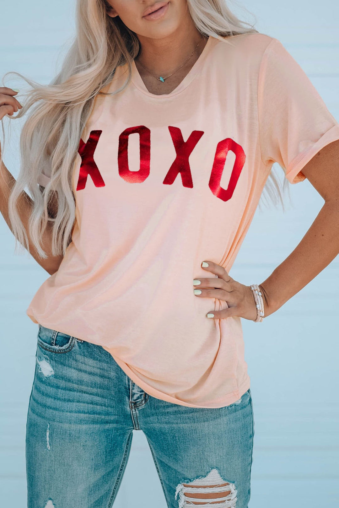 XOXO Shimmer Graphic Tee