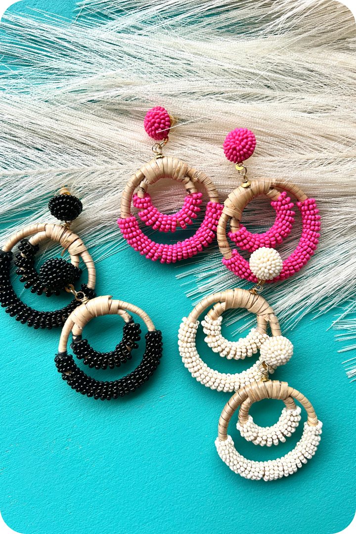 Vacay Vibes Beaded Earrings- 3 Colors