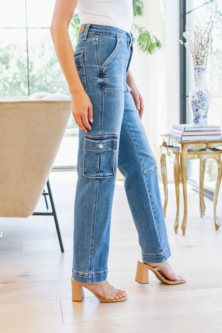 Clarissa High Rise Wide Leg Cargo Jeans