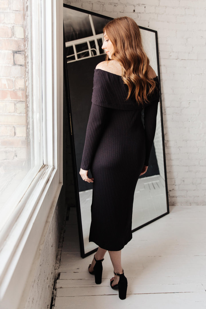 Kiah Sweater Dress in Black