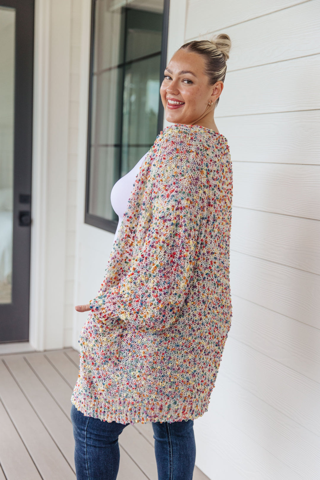 No Time Like The Present Confetti Cardigan in Ivory